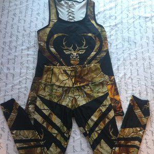 Very Petite Real Tree Polyester Spandex Leggings and Tank